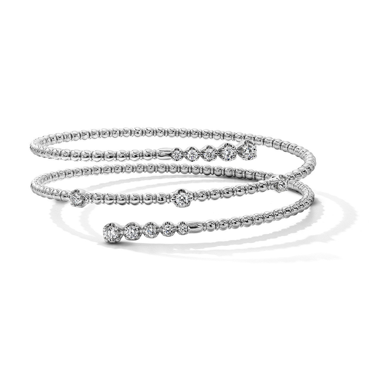 Graduated Diamond Three Row Gold Wrap Bracelet