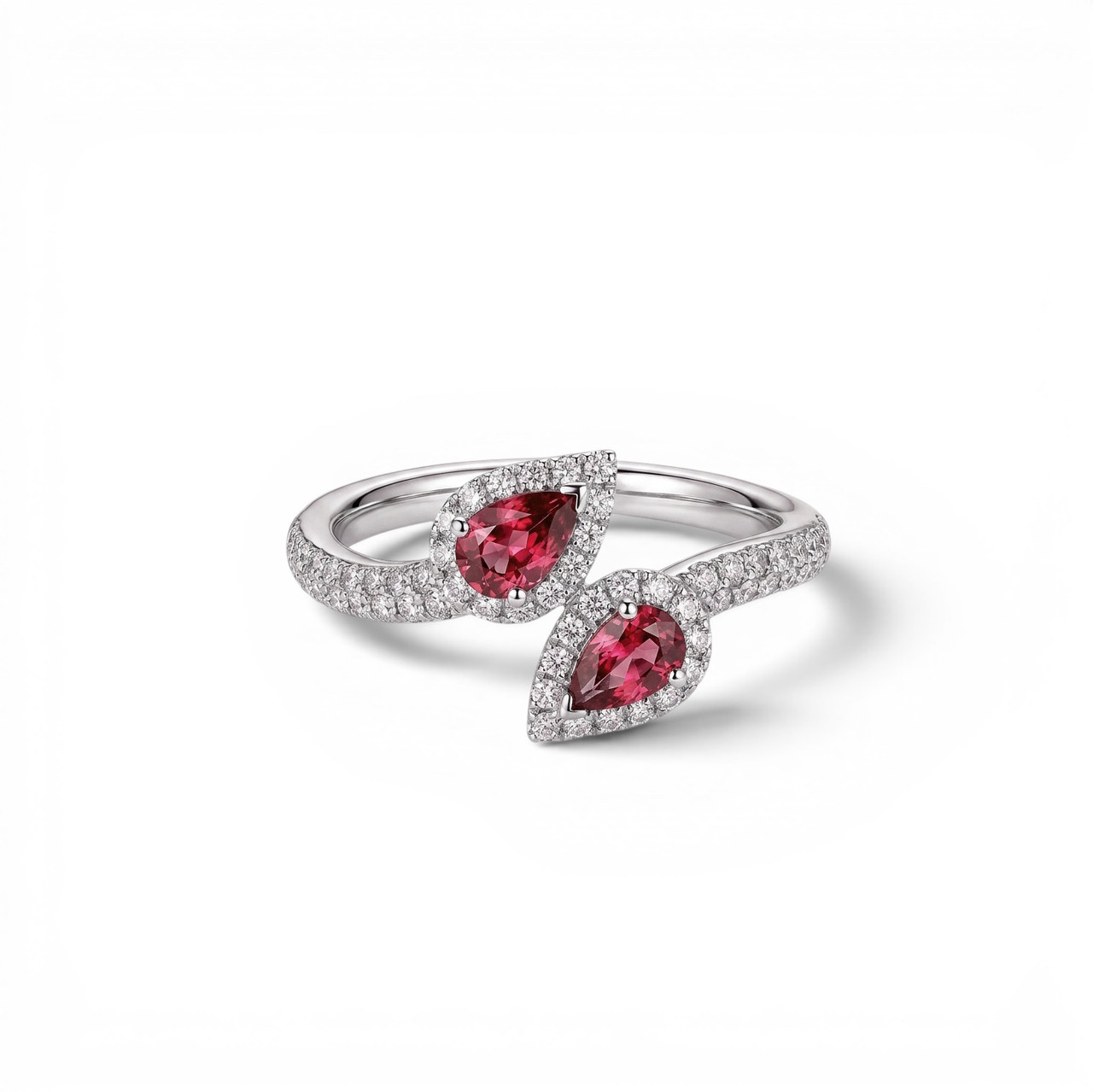 Ruby & Diamond Bypass Ring