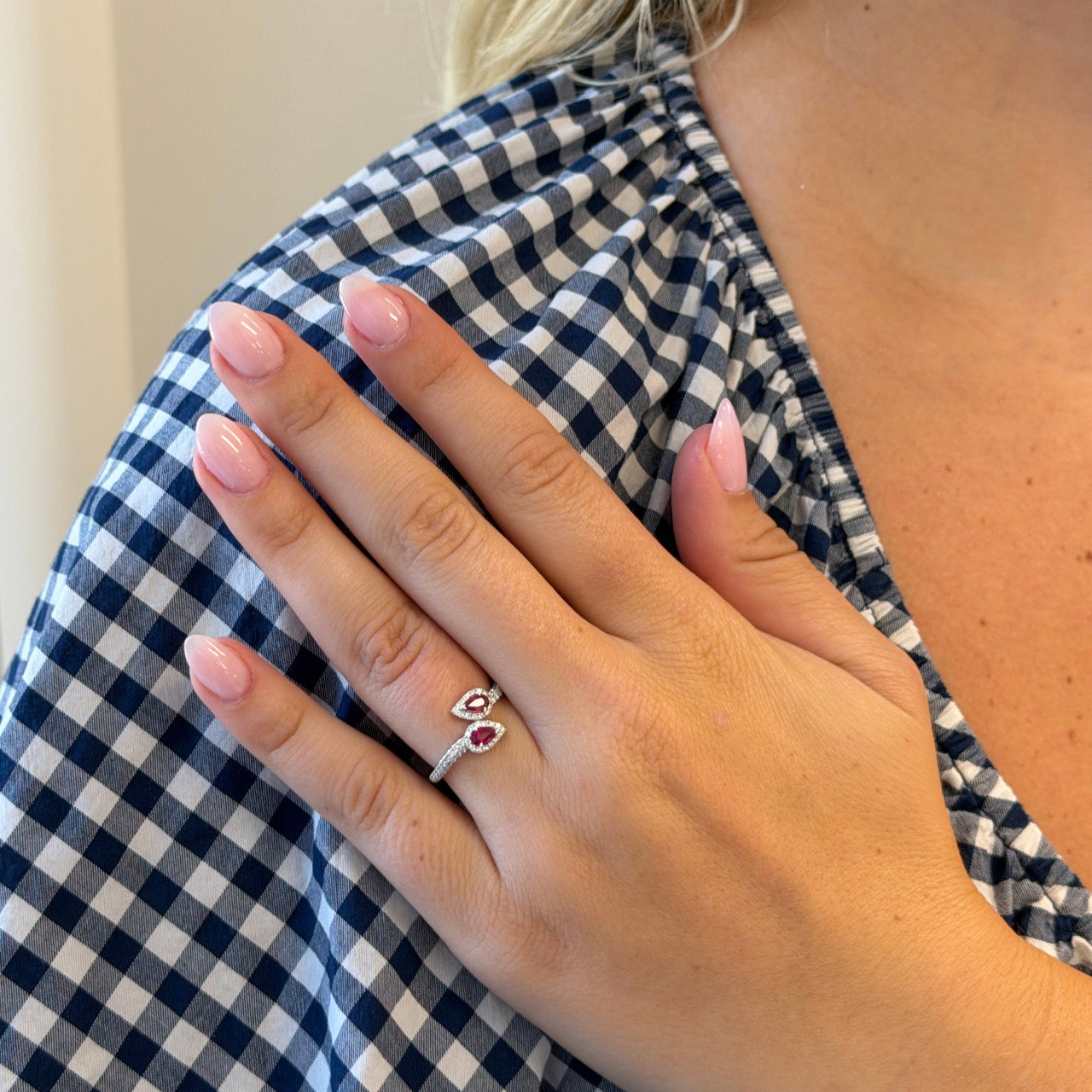 Ruby & Diamond Bypass Ring