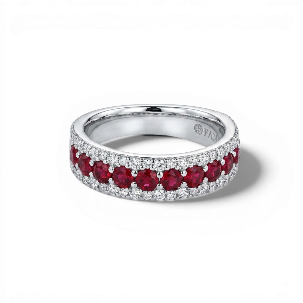 Ruby & Pave Diamond Band