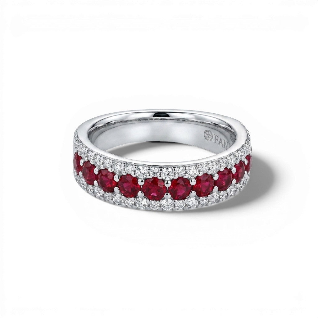 Ruby & Pave Diamond Band 0