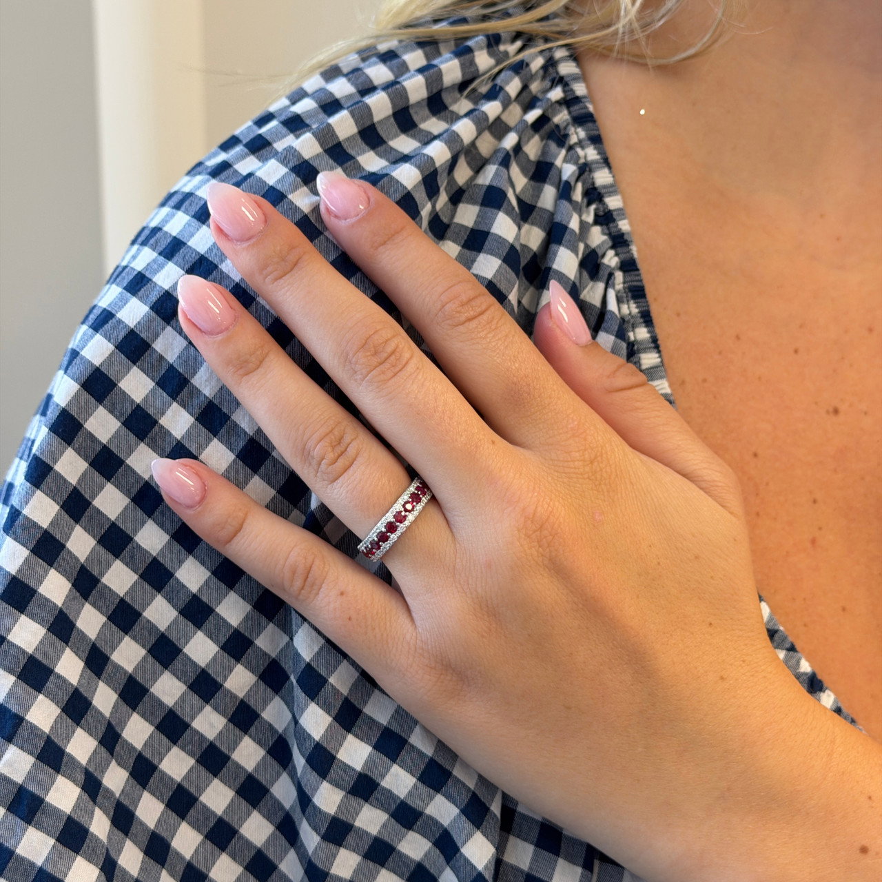 Ruby & Pave Diamond Band