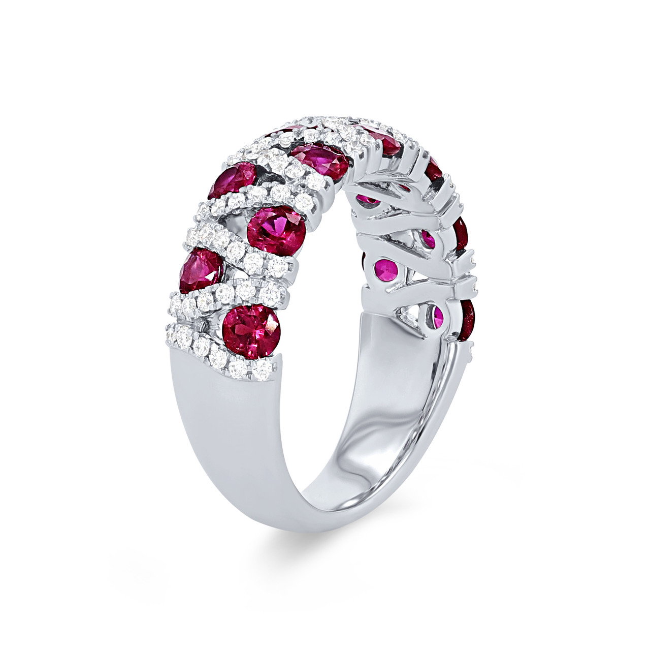 Ruby & Pave Diamond Link Band