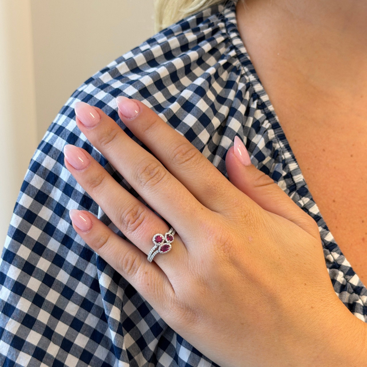 Ruby Trio Diamond Ring