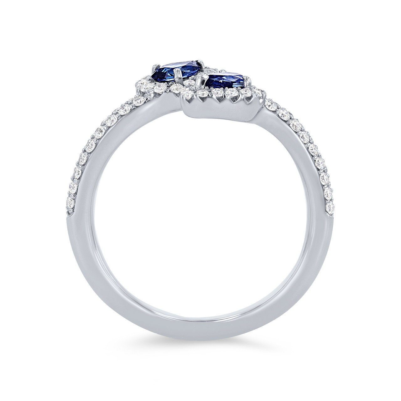 Pear Shape Sapphire & Diamond Bypass Ring 2