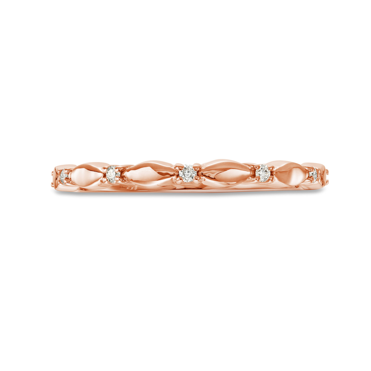 Rose Gold Scallop Station Wedding Band (0.07tw) 0
