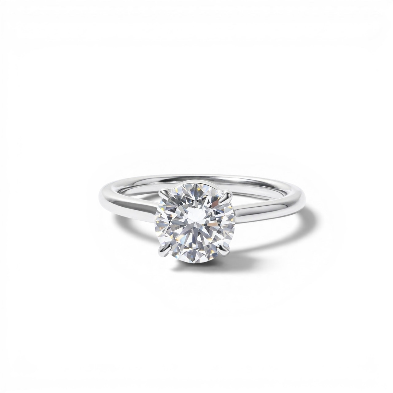 1.50tw Round Lab Grown Diamond Low Profile Solitaire Engagement Ring 0