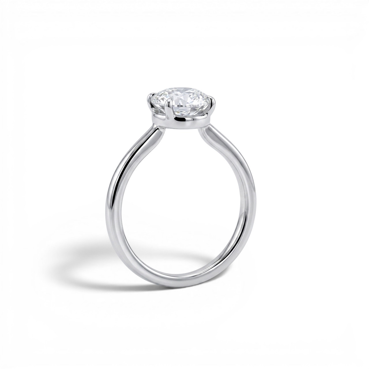 1.50tw Round Lab Grown Diamond Low Profile Solitaire Engagement Ring 1