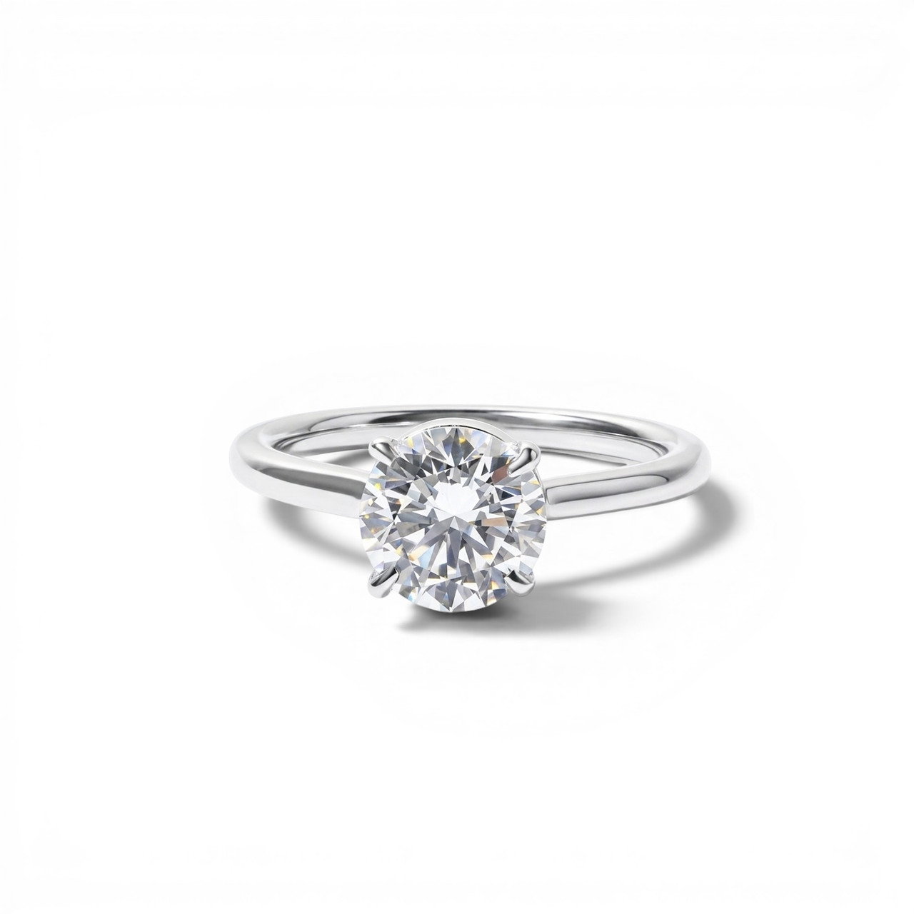 1.50ct Round Lab Grown Diamond Low Profile Solitaire Engagement Ring