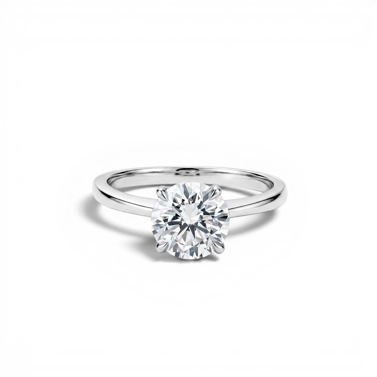 1.50ct Round Lab Grown Diamond Tapered Solitaire Engagement Ring
