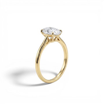 2.00tw Oval Lab Grown Diamond Basket Cathedral Solitaire Engagement Ring In Solid 14K Yellow Gold