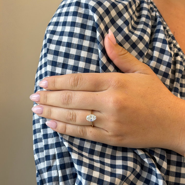 2.00tw Oval Lab Grown Diamond Basket Cathedral Solitaire Engagement Ring In Solid 14K Yellow Gold