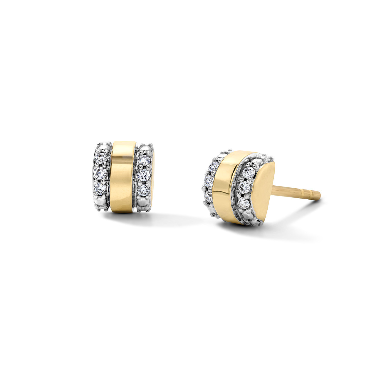 Geometric Gold Diamond Stud Earrings 0