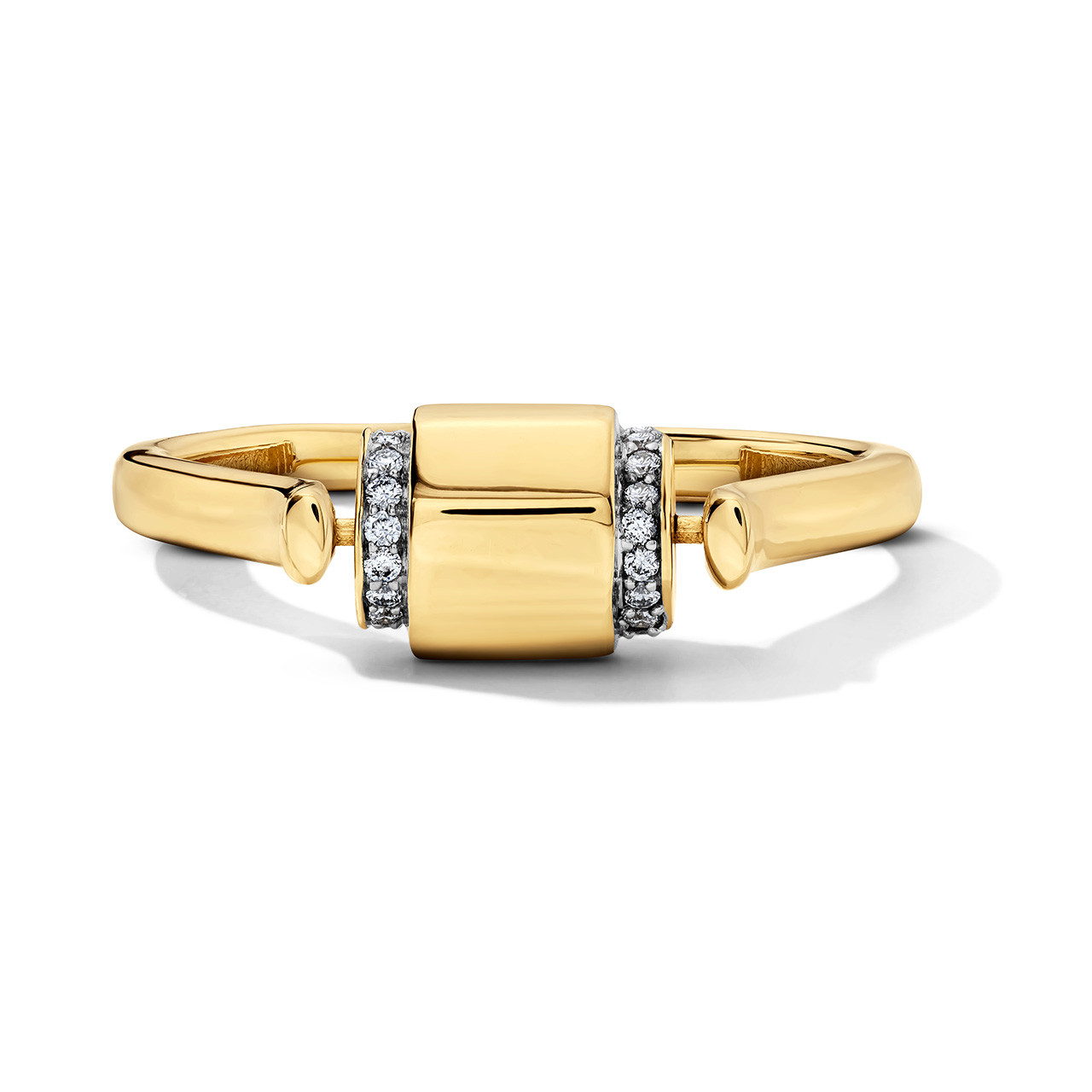 Geometric Design Diamond Accented Ring