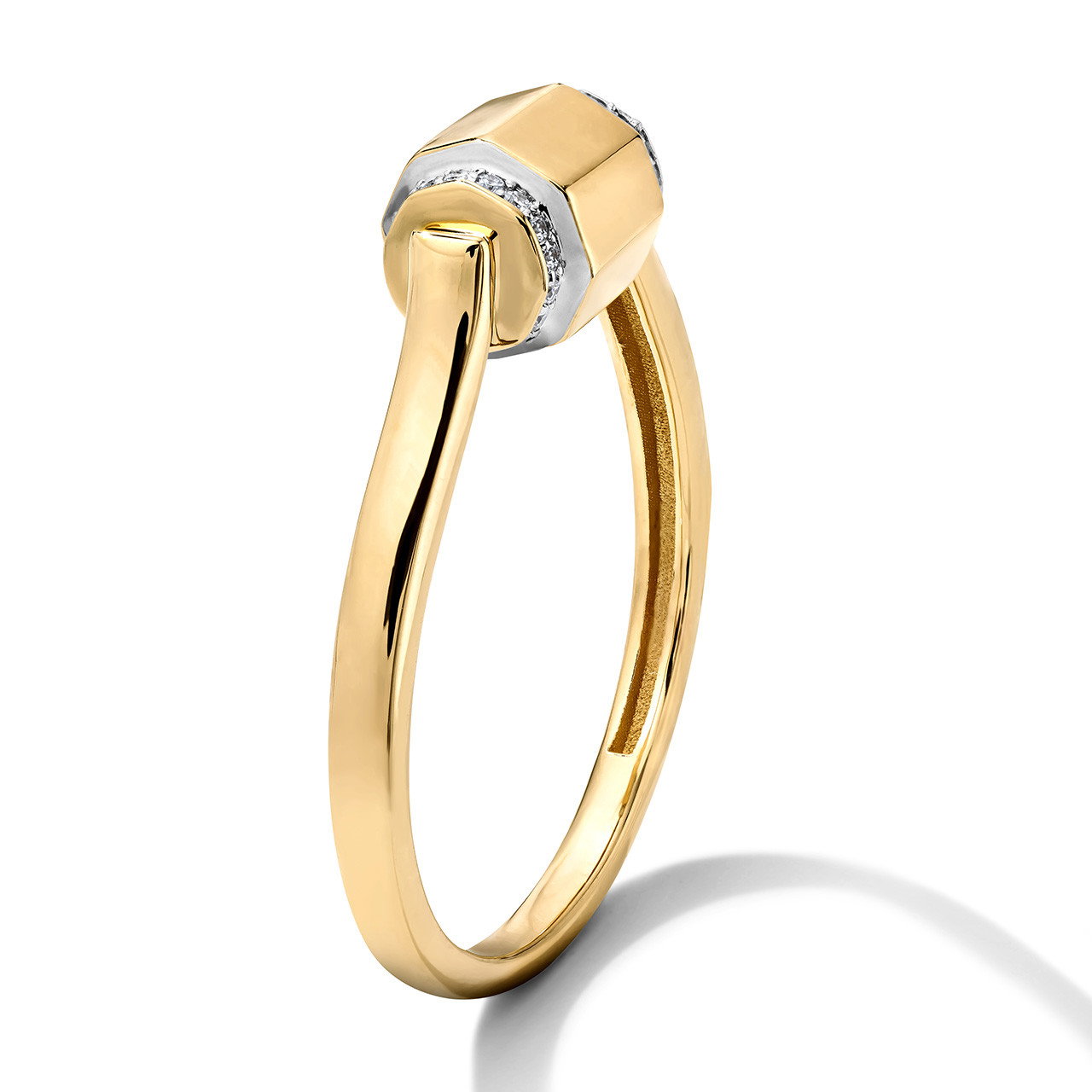 Geometric Design Diamond Accented Ring
