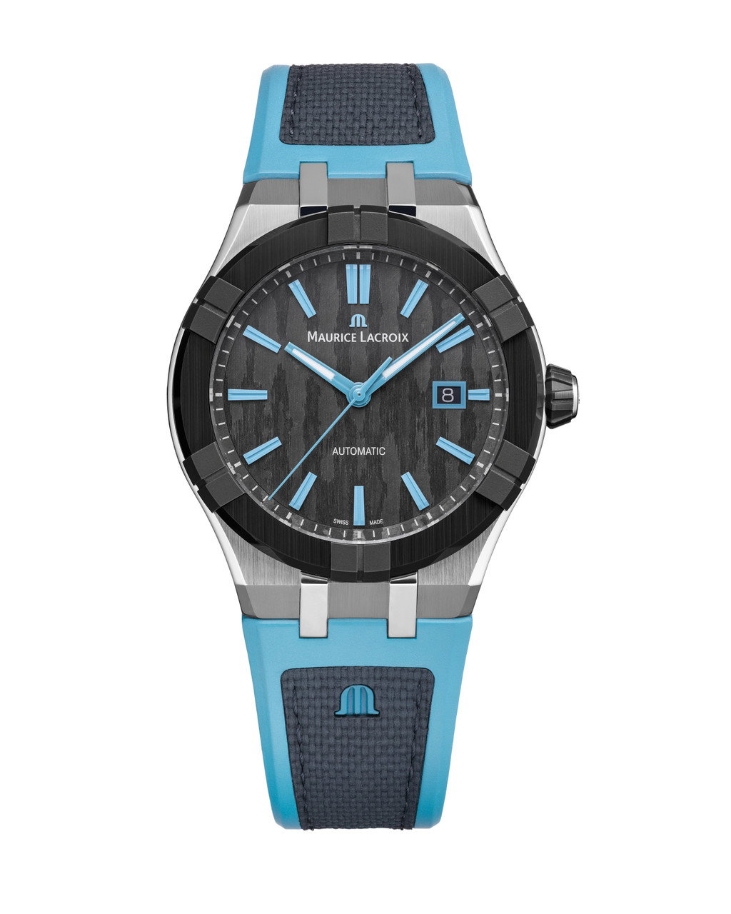 Maurice Lacroix Aikonic Auto 43 Black Carbon Dial Watch | Stainless Steel & Black Ceramic 0