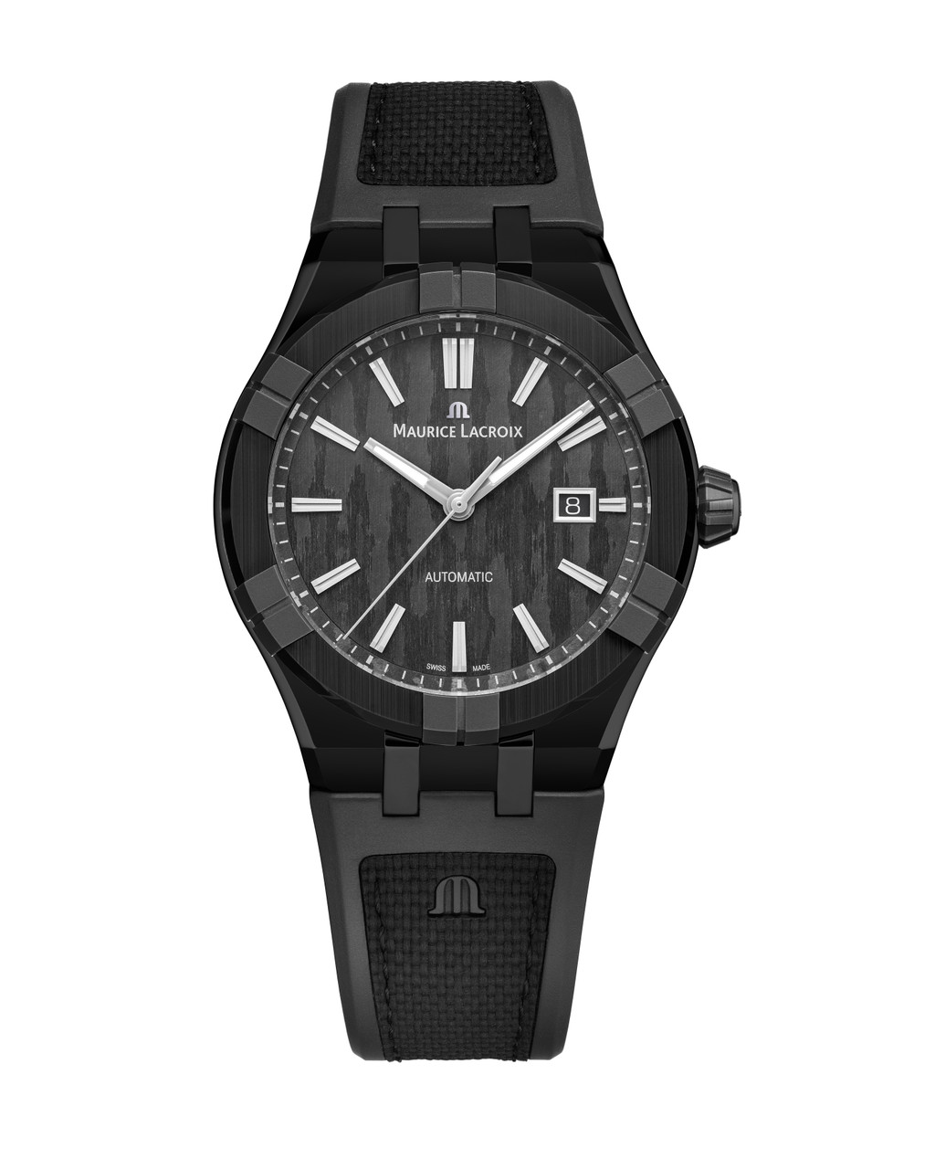 Maurice Lacroix Aikonic Auto 43 Black Carbon Dial Watch | Titanium & Black Ceramic