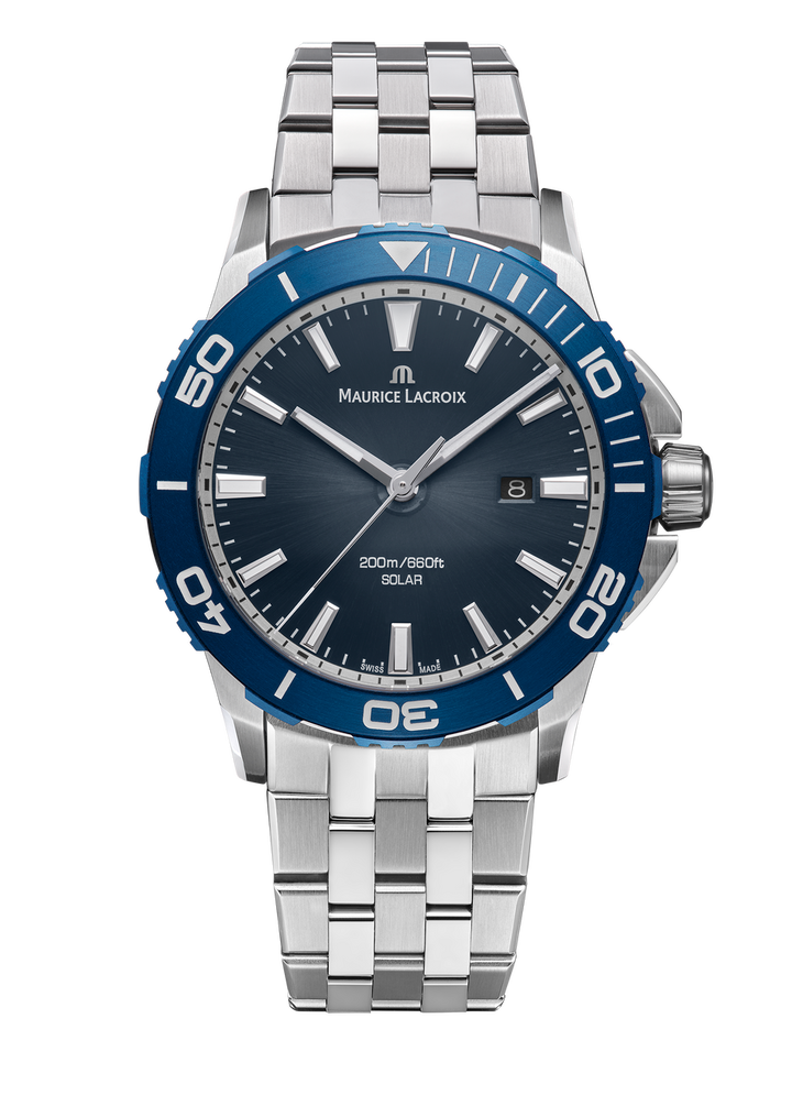 Maurice Lacroix Pontos S Solar 42 Blue Dial Watch | Stainless Steel