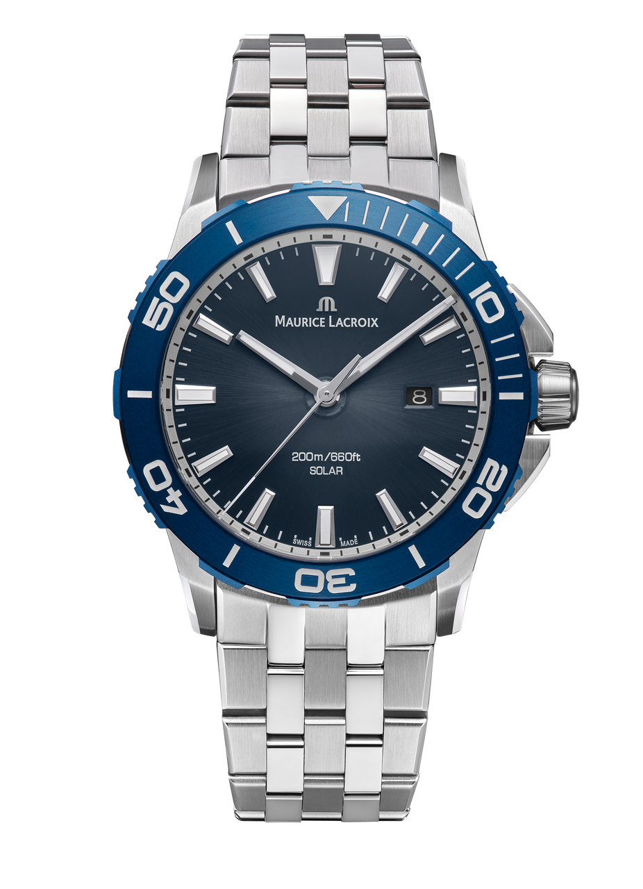 Maurice Lacroix Pontos S Solar 42 Blue Dial Watch | Stainless Steel