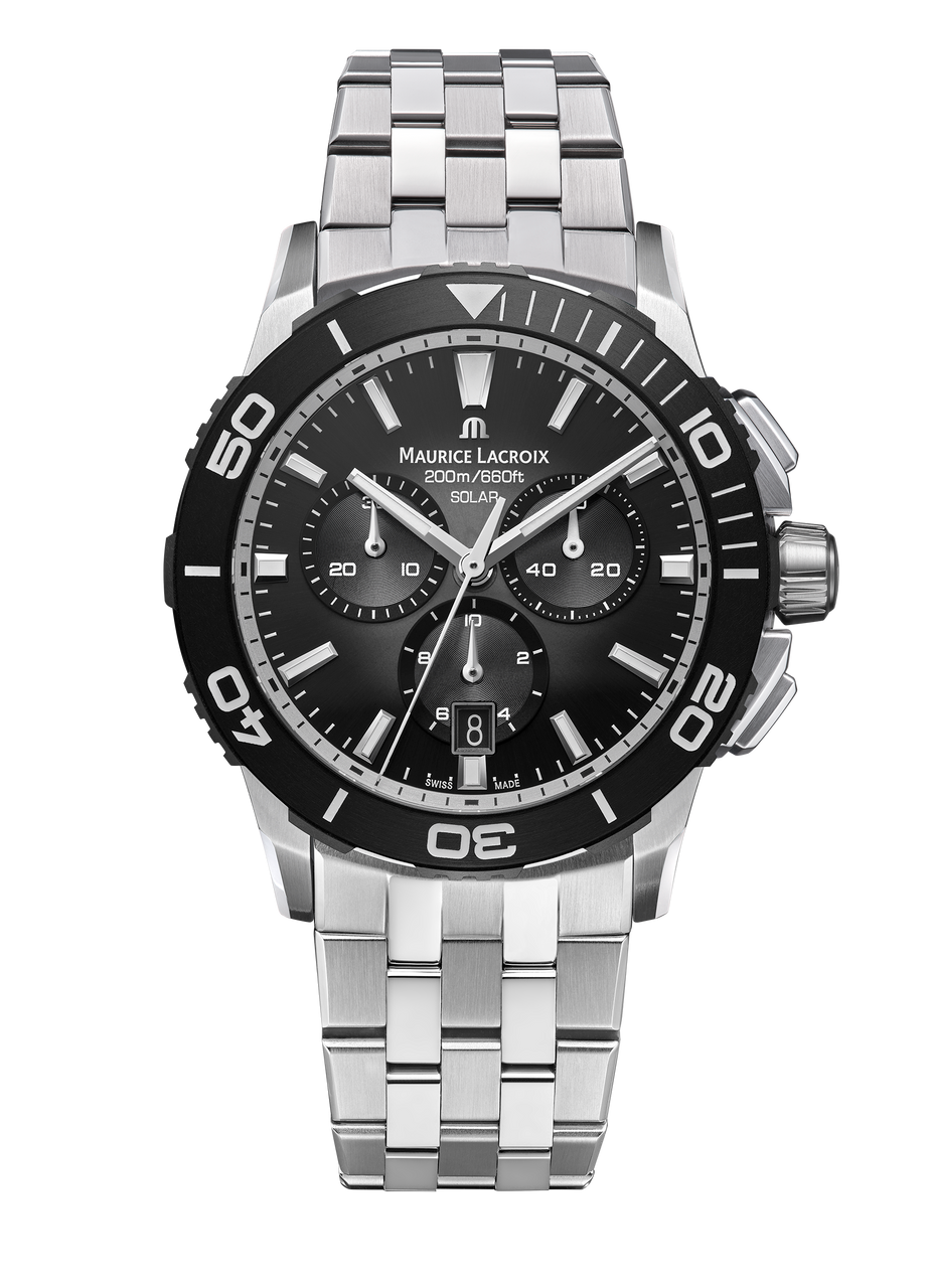 Maurice Lacroix Pontos S Solar Chronograph 42 Black Dial Watch | Stainless Steel 0