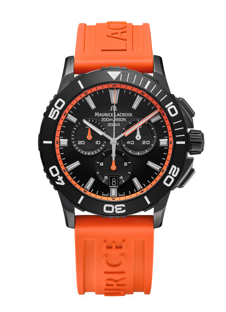 Maurice Lacroix Pontos S Solar Chronograph 42 Black Dial Watch | Black DLC-Plated Stainless Steel