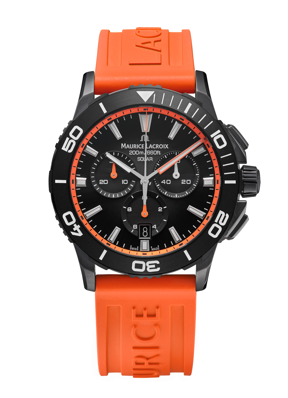 Maurice Lacroix Pontos S Solar Chronograph 42 Black Dial Watch | Black DLC-Plated Stainless Steel