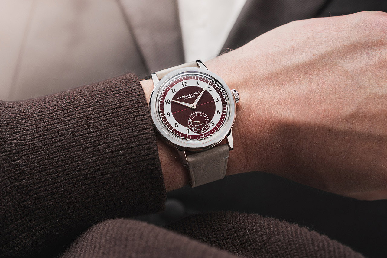 Raymond Weil Millesime 39 Red Dial Watch | Stainless Steel
