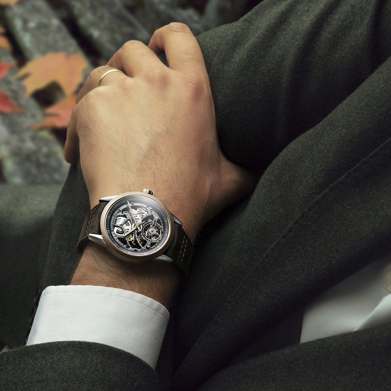 Raymond Weil Freelancer 42 Skeleton Dial Watch | Stainless Steel & Bronze 3