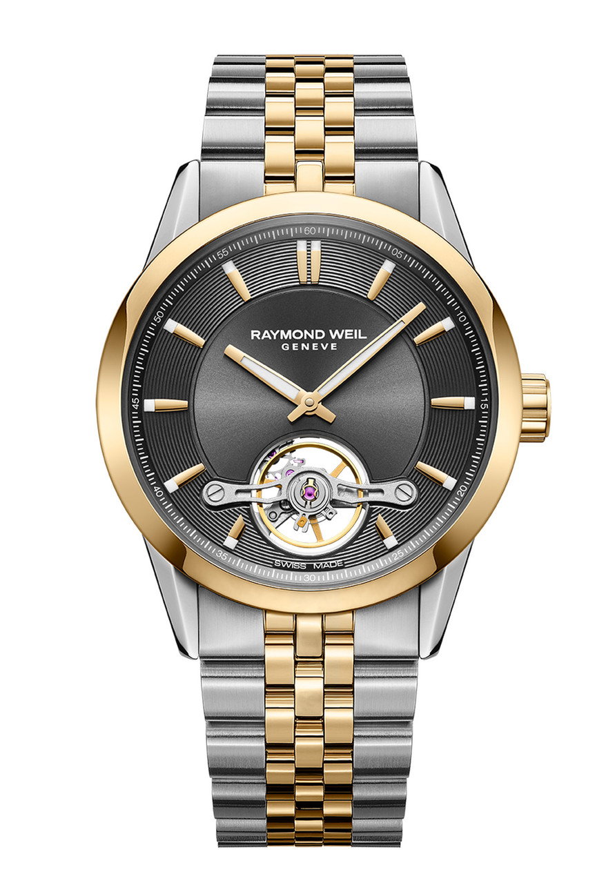 Raymond Weil Freelancer 42 Grey Dial Watch | Stainless Steel & Yellow Gold-PVD