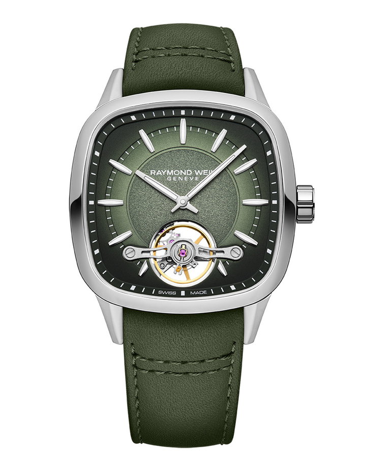 Raymond Weil Freelancer 40 Green Dial Watch | Stainless Steel
