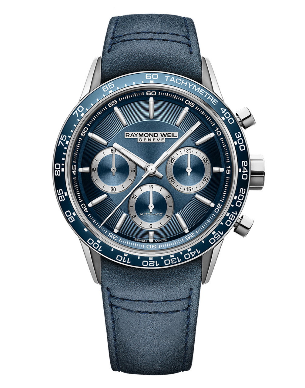 Raymond Weil Freelancer Chronograph 43MM Blue Dial Watch | Stainless Steel