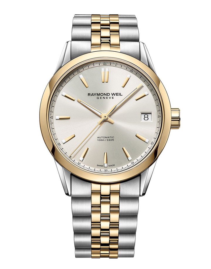Raymond Weil Freelancer 40 Cream Dial Watch | Stainless Steel & Yellow Gold-PVD