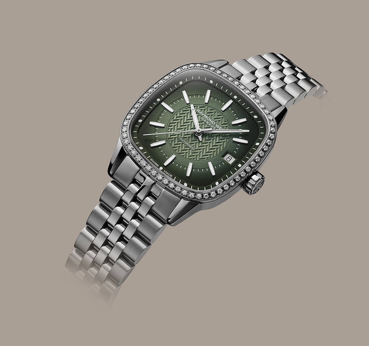 Raymond Weil Freelancer 34 Green Dial Watch | Stainless Steel