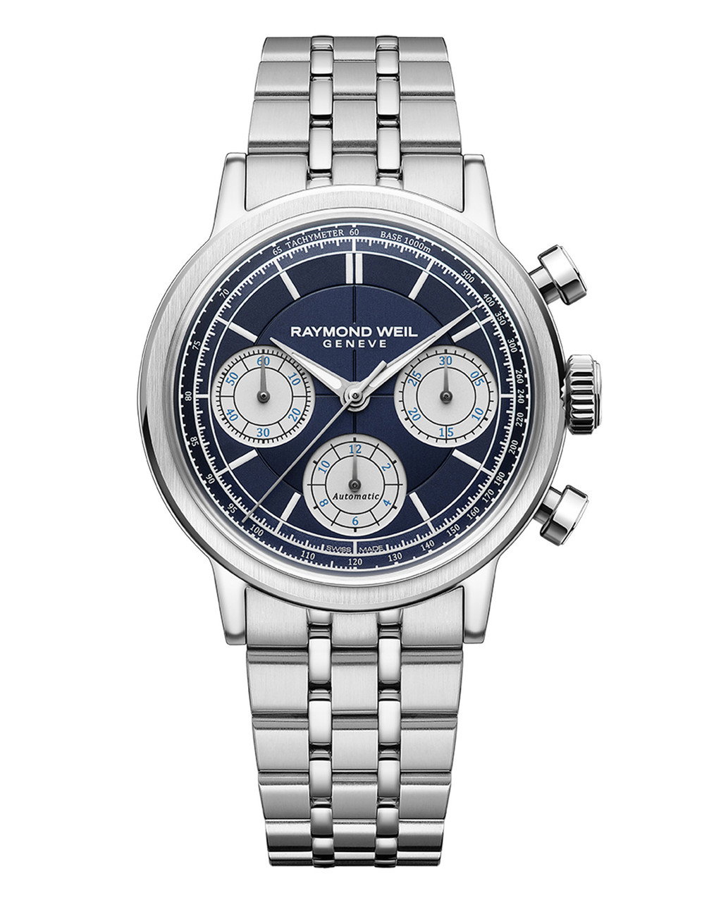 Raymond Weil Millesime Chronograph 39 Blue Dial Watch | Stainless Steel