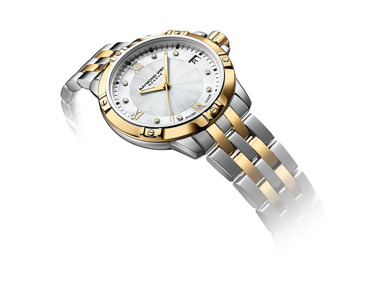 Raymond Weil Tango 30 Mother of Pearl Dial Watch | Stainless Steel & Yellow Gold-PVD