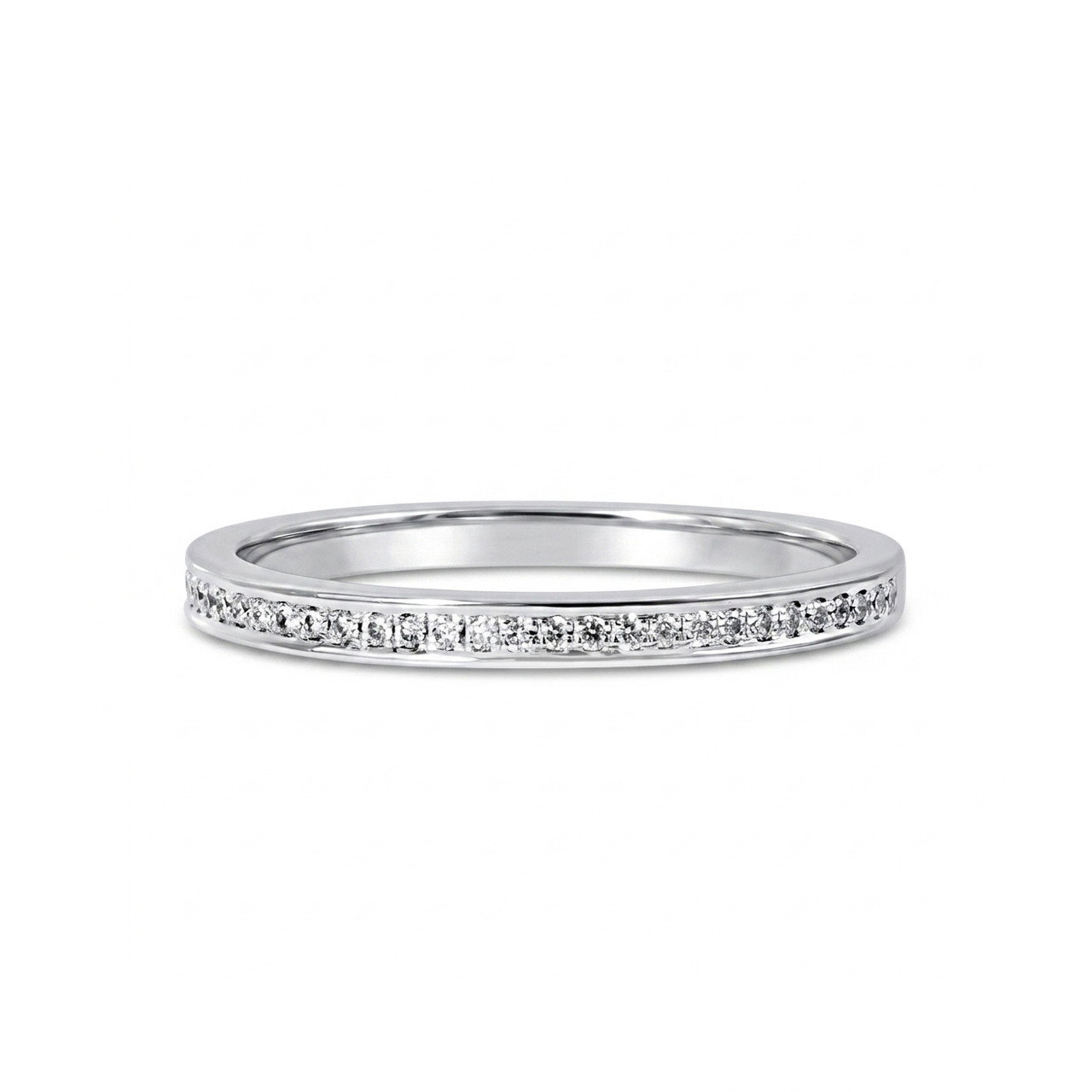 Channel Set Diamond Wedding Band (0.12tw) 0