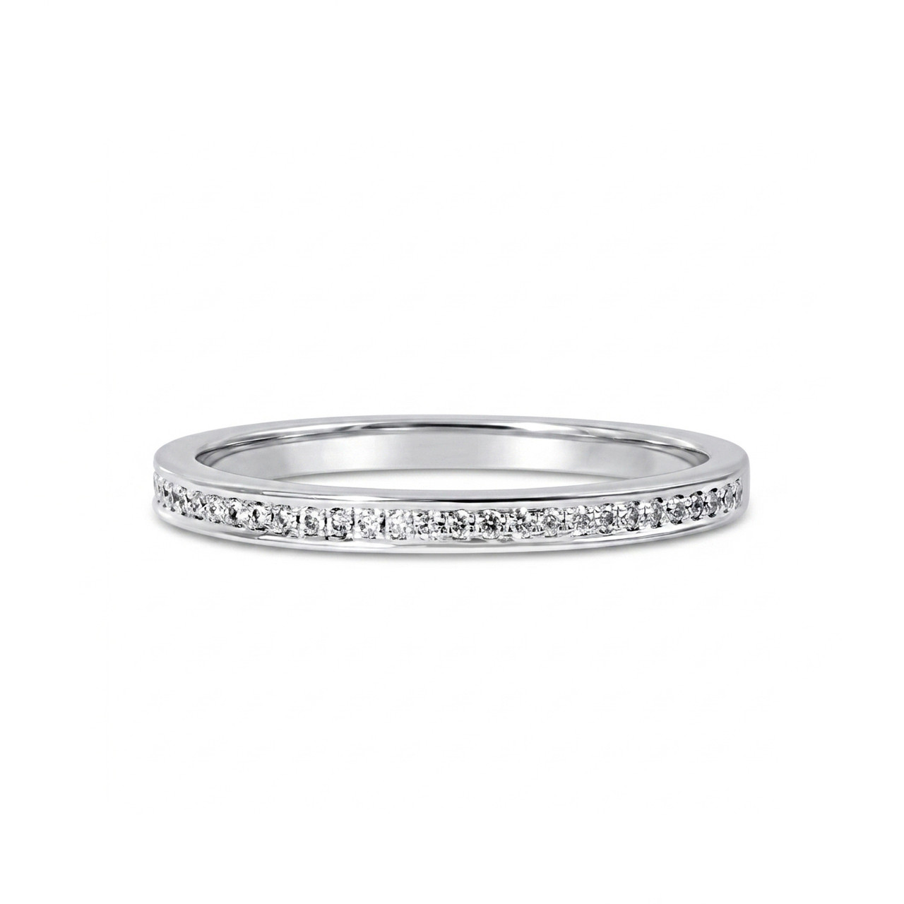 Channel Set Diamond Wedding Band (0.12tw)
