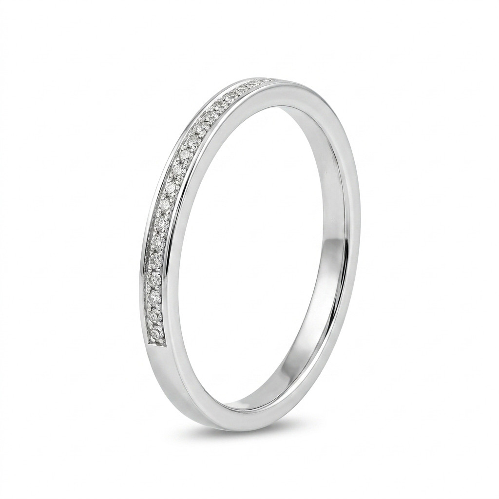 Channel Set Diamond Wedding Band (0.12tw)
