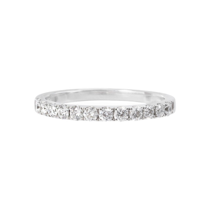 1/2 Way Diamond Wedding Band (0.42tw) In Solid 14K White Gold
