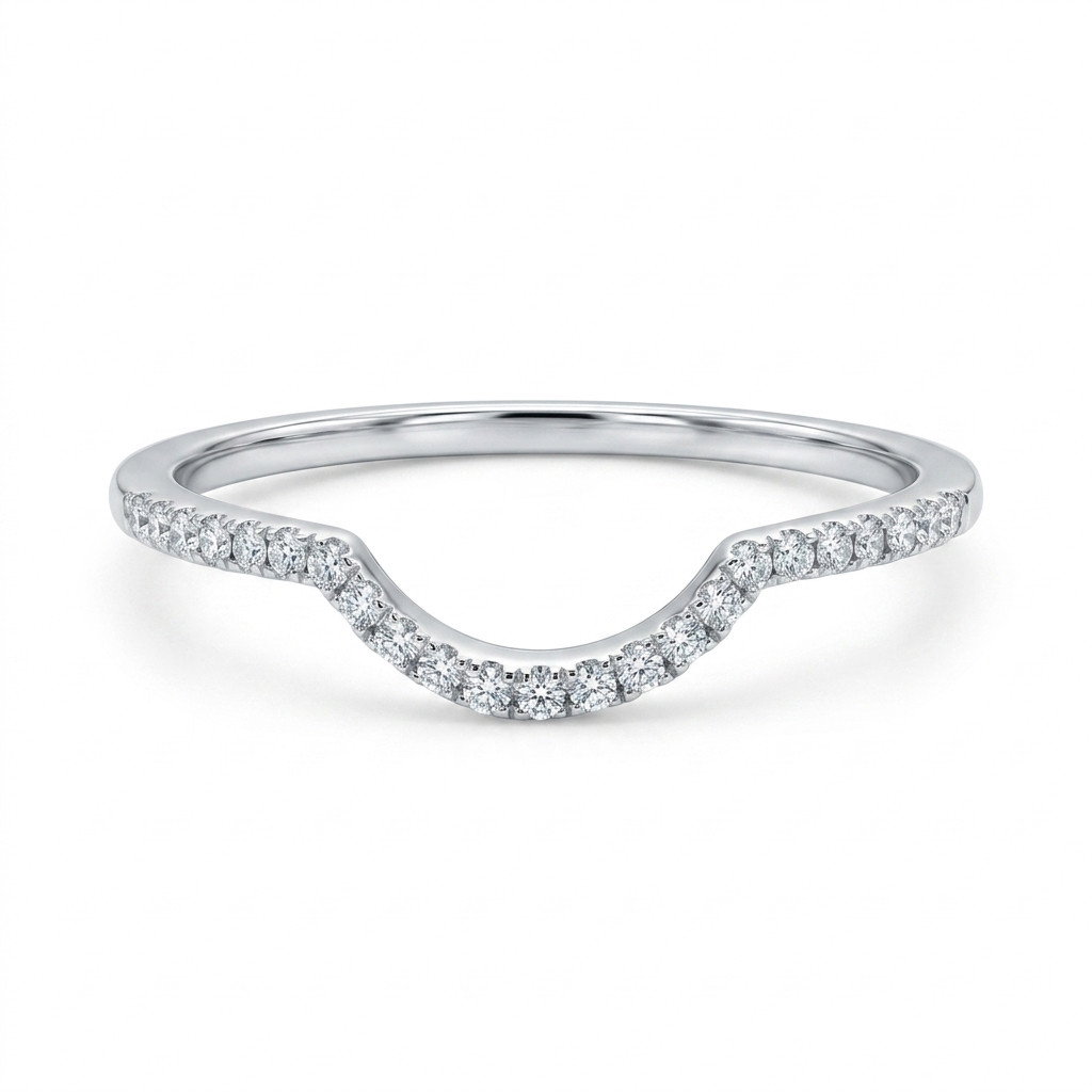 Diamond Curved Wedding Band (0.12tw) 0