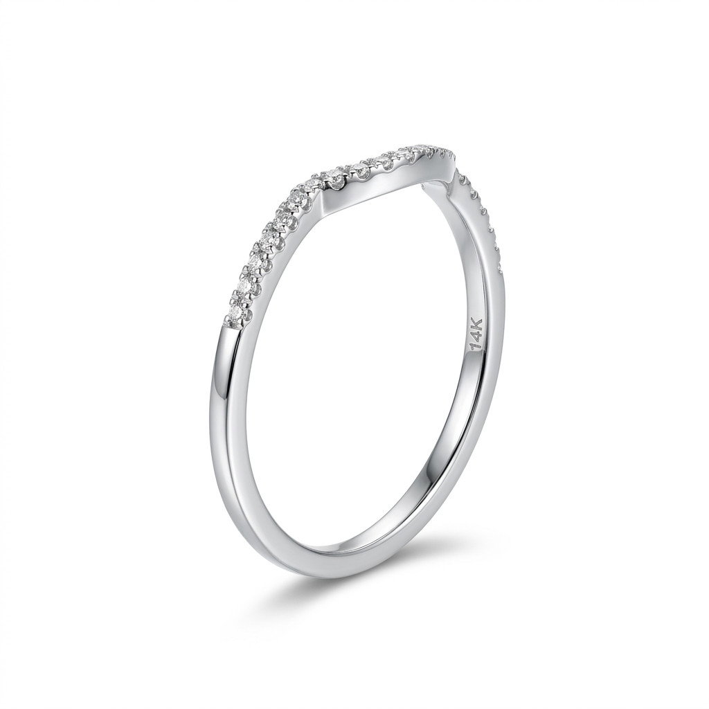 Diamond Curved Wedding Band (0.12tw) 1
