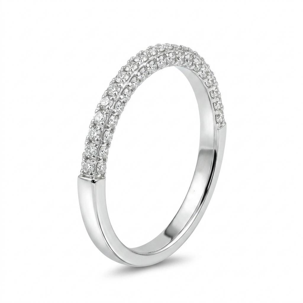 Three Sided Diamond Wedding Band (0.45tw) 1