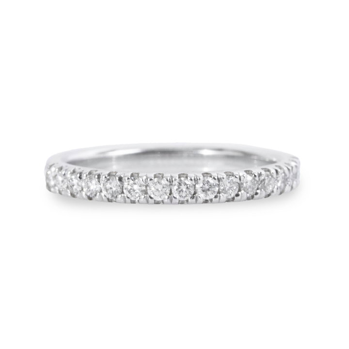 1/2 Way Diamond Wedding Band (0.32tw) In Solid 14K White Gold