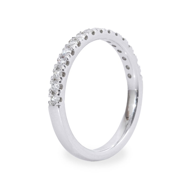 1/2 Way Diamond Wedding Band (0.32tw) In Solid 14K White Gold
