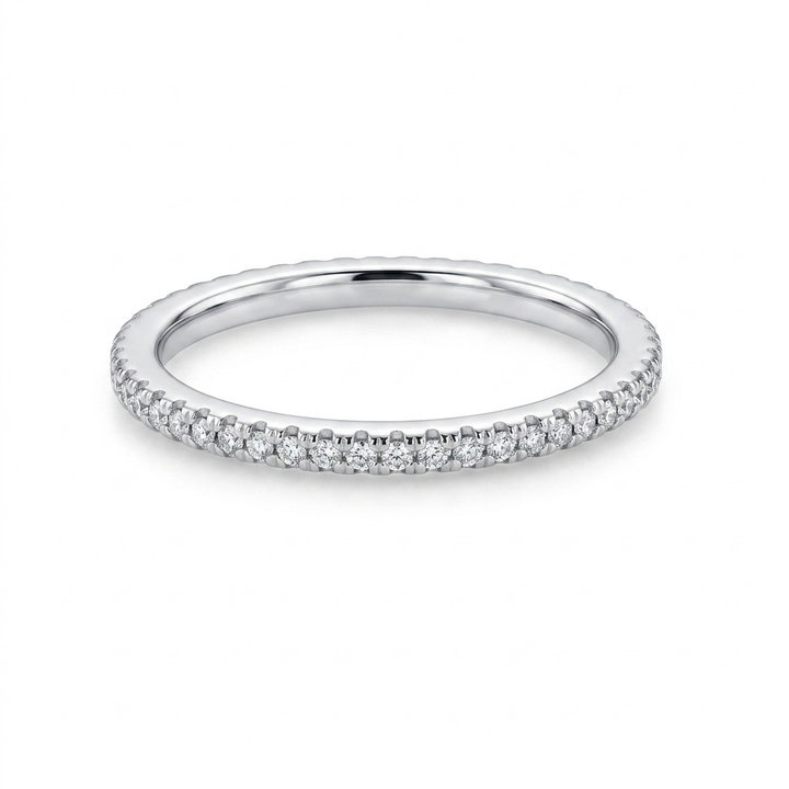 Diamond Eternity Wedding Band (0.30tw) In Solid 14K White Gold
