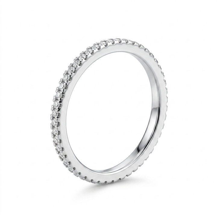 Diamond Eternity Wedding Band (0.30tw) In Solid 14K White Gold