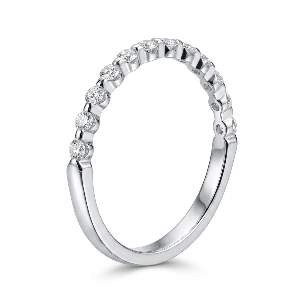 Single Prong Diamond Wedding Band (0.30tw) 1
