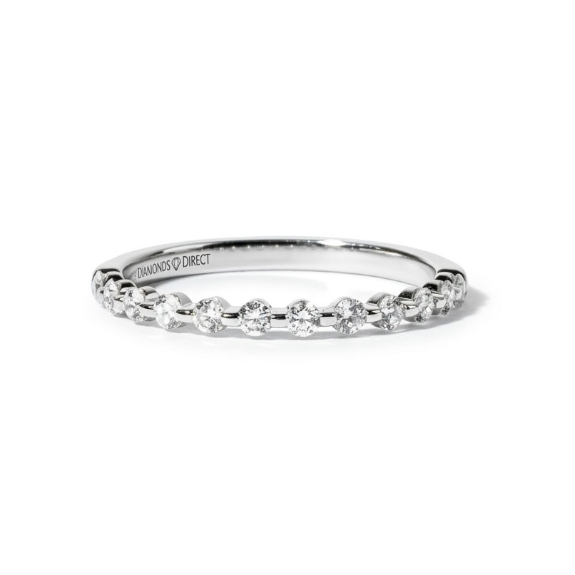 Single Prong Diamond Wedding Band (0.30tw) 0