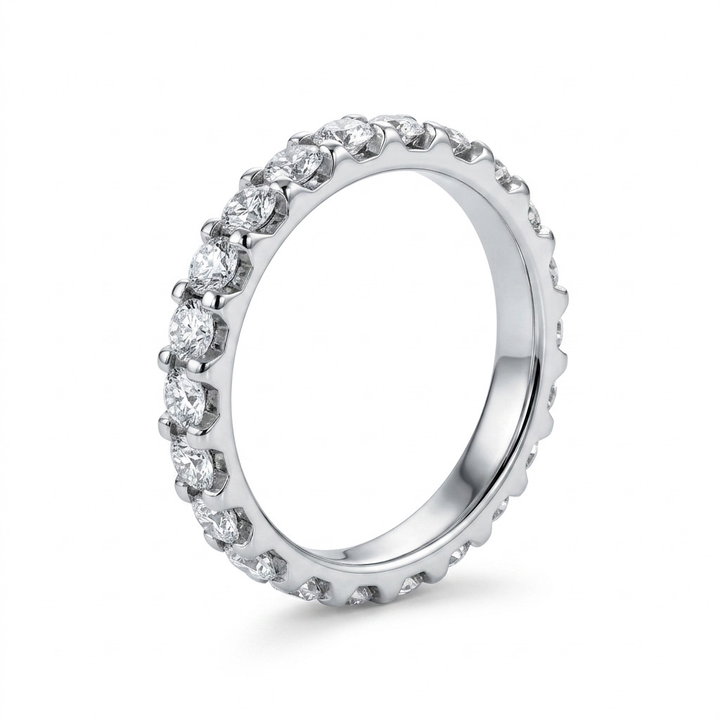 Diamond Eternity Wedding Band (1.65tw) In Solid 14K White Gold
