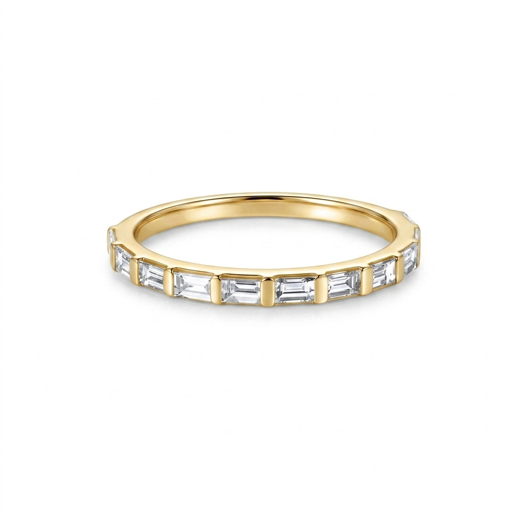Bar-Set Baguette Diamond Wedding Band (0.37tw) 1